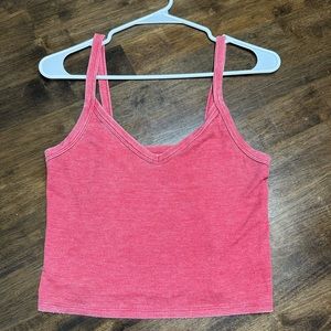 Women’s American Eagle Red/Pink Tank Top, Slightly Cropped, Size Medium